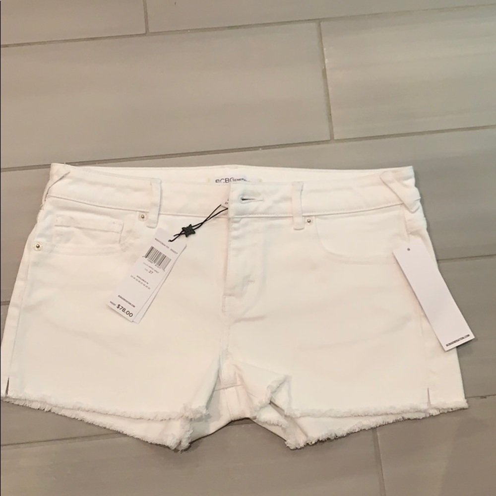 white jean shorts